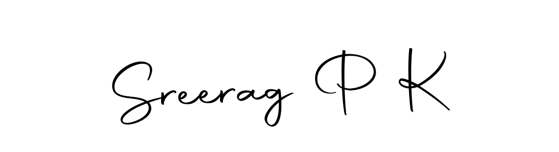 The best way (Autography-DOLnW) to make a short signature is to pick only two or three words in your name. The name Sreerag P K include a total of six letters. For converting this name. Sreerag P K signature style 10 images and pictures png