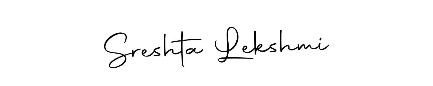 How to make Sreshta Lekshmi name signature. Use Autography-DOLnW style for creating short signs online. This is the latest handwritten sign. Sreshta Lekshmi signature style 10 images and pictures png