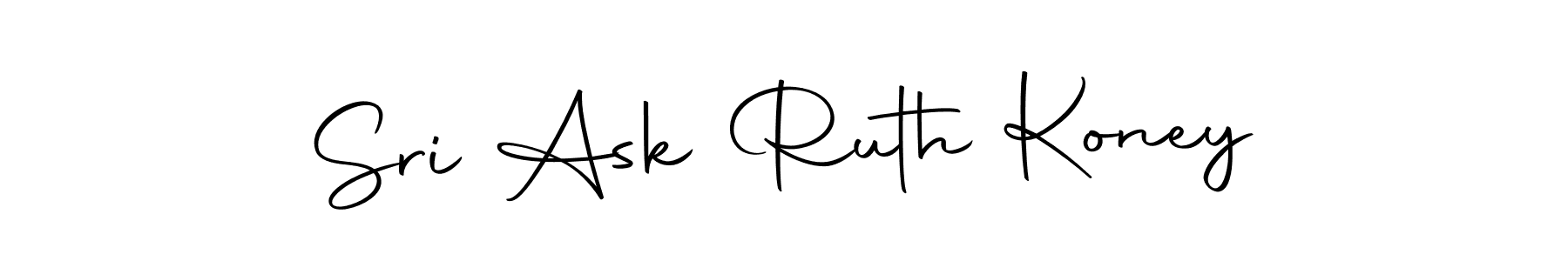 How to make Sri Ask Ruth Koney name signature. Use Autography-DOLnW style for creating short signs online. This is the latest handwritten sign. Sri Ask Ruth Koney signature style 10 images and pictures png