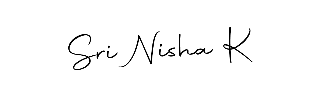 Use a signature maker to create a handwritten signature online. With this signature software, you can design (Autography-DOLnW) your own signature for name Sri Nisha K. Sri Nisha K signature style 10 images and pictures png