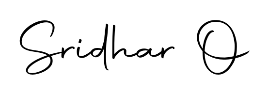 A sleek calligraphic signature for name Sridhar O utilizing Autography-DOLnW styling. Great for adding personal signatures to photos and art. Sridhar O signature style 10 images and pictures png