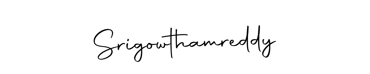 You can use this online signature creator to create a handwritten signature for the name Srigowthamreddy. This is the best online autograph maker. Srigowthamreddy signature style 10 images and pictures png