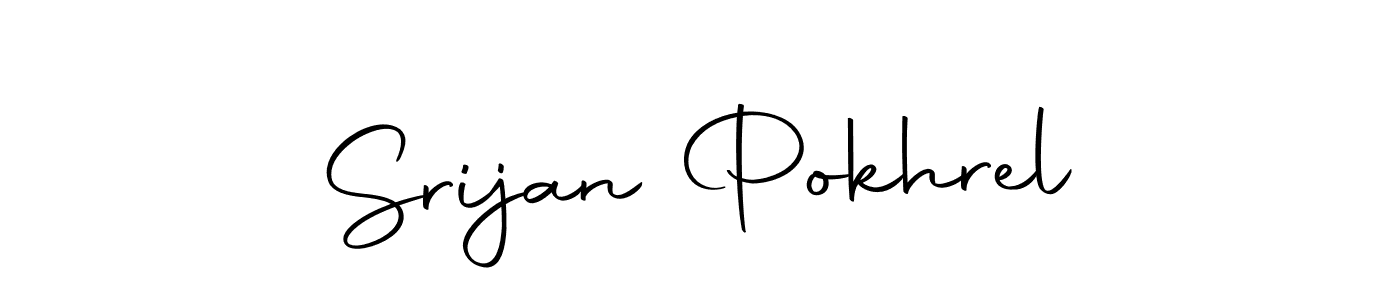 How to make Srijan Pokhrel name signature. Use Autography-DOLnW style for creating short signs online. This is the latest handwritten sign. Srijan Pokhrel signature style 10 images and pictures png