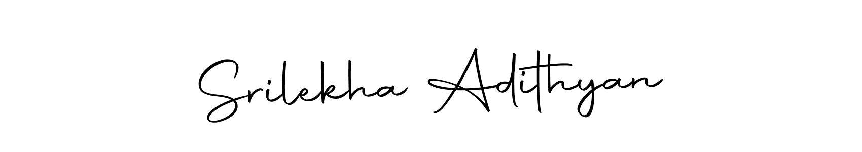 You should practise on your own different ways (Autography-DOLnW) to write your name (Srilekha Adithyan) in signature. don't let someone else do it for you. Srilekha Adithyan signature style 10 images and pictures png