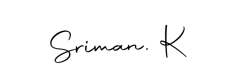 The best way (Autography-DOLnW) to make a short signature is to pick only two or three words in your name. The name Sriman. K include a total of six letters. For converting this name. Sriman. K signature style 10 images and pictures png