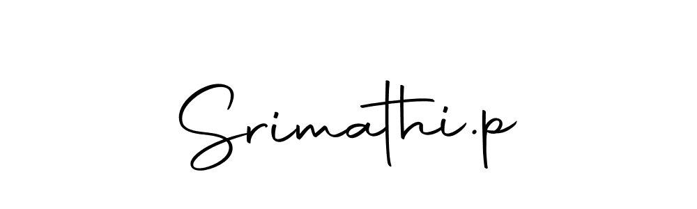 Design your own signature with our free online signature maker. With this signature software, you can create a handwritten (Autography-DOLnW) signature for name Srimathi.p. Srimathi.p signature style 10 images and pictures png