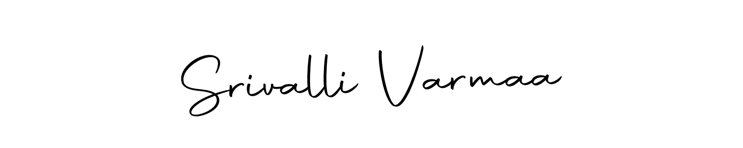 Use a signature maker to create a handwritten signature online. With this signature software, you can design (Autography-DOLnW) your own signature for name Srivalli Varmaa. Srivalli Varmaa signature style 10 images and pictures png