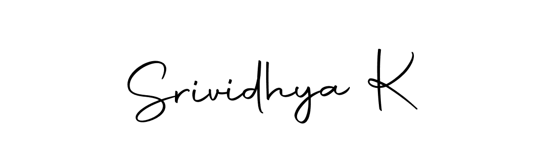 Design your own signature with our free online signature maker. With this signature software, you can create a handwritten (Autography-DOLnW) signature for name Srividhya K. Srividhya K signature style 10 images and pictures png