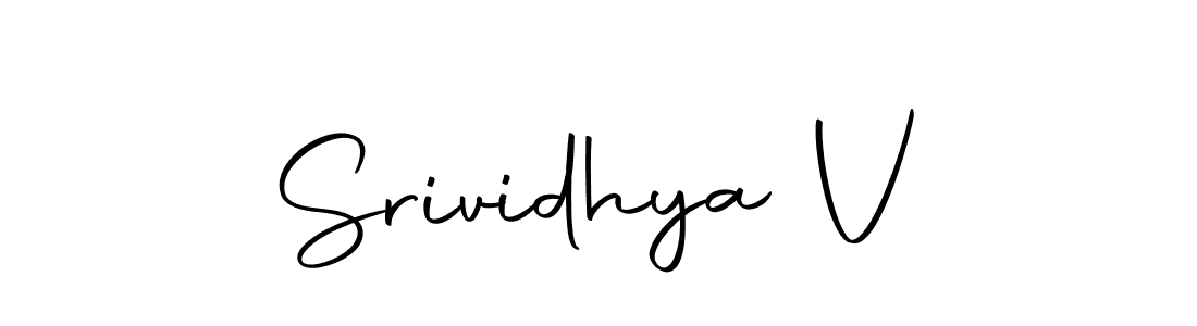 Make a beautiful signature design for name Srividhya V. With this signature (Autography-DOLnW) style, you can create a handwritten signature for free. Srividhya V signature style 10 images and pictures png