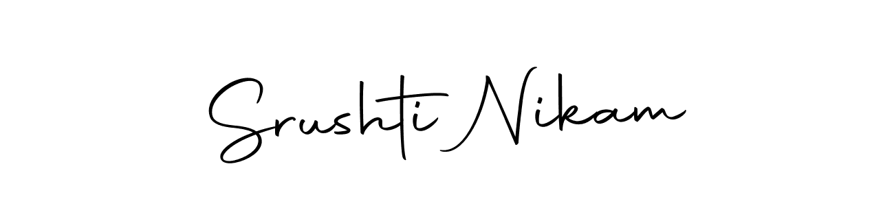 You should practise on your own different ways (Autography-DOLnW) to write your name (Srushti Nikam) in signature. don't let someone else do it for you. Srushti Nikam signature style 10 images and pictures png