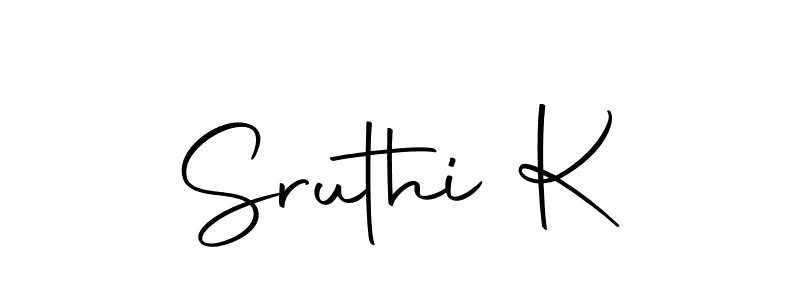 How to make Sruthi K name signature. Use Autography-DOLnW style for creating short signs online. This is the latest handwritten sign. Sruthi K signature style 10 images and pictures png