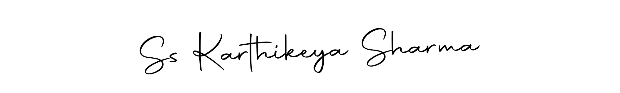 How to make Ss Karthikeya Sharma name signature. Use Autography-DOLnW style for creating short signs online. This is the latest handwritten sign. Ss Karthikeya Sharma signature style 10 images and pictures png