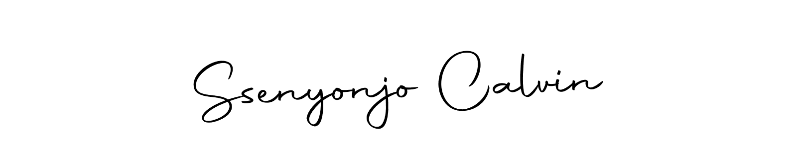 How to make Ssenyonjo Calvin name signature. Use Autography-DOLnW style for creating short signs online. This is the latest handwritten sign. Ssenyonjo Calvin signature style 10 images and pictures png