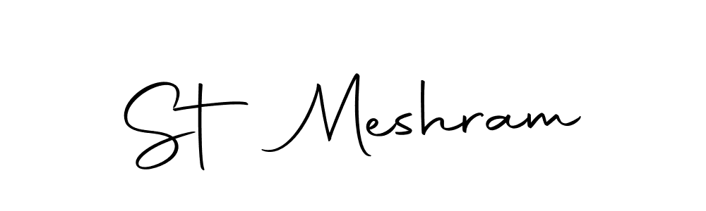 Design your own signature with our free online signature maker. With this signature software, you can create a handwritten (Autography-DOLnW) signature for name St Meshram. St Meshram signature style 10 images and pictures png