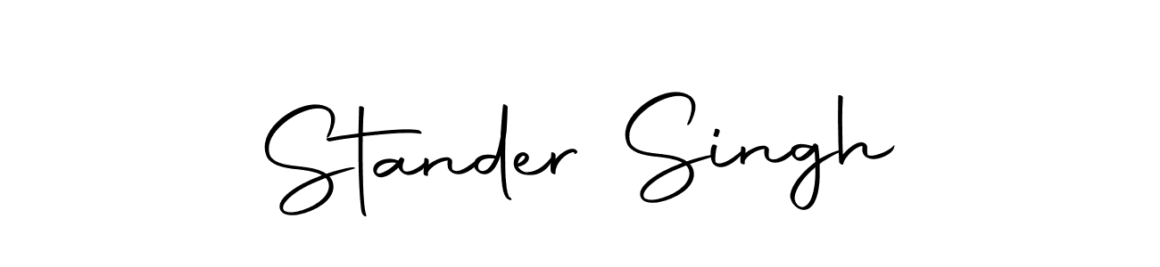 How to make Stander Singh name signature. Use Autography-DOLnW style for creating short signs online. This is the latest handwritten sign. Stander Singh signature style 10 images and pictures png