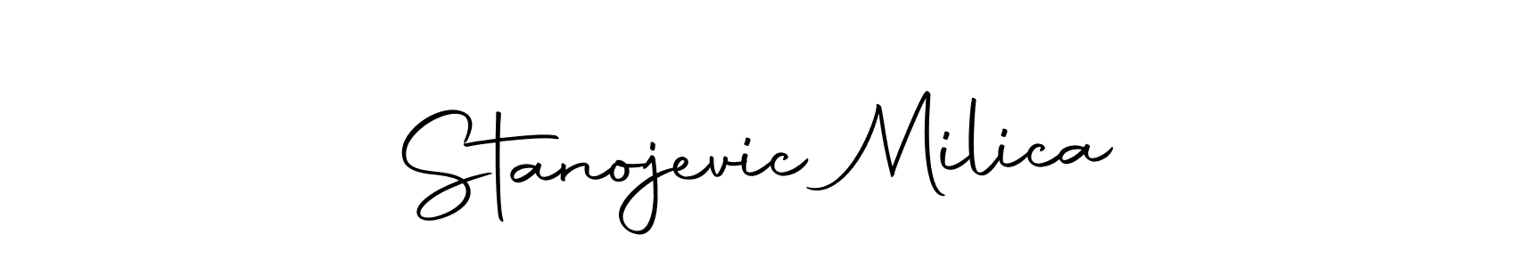 How to make Stanojevic Milica name signature. Use Autography-DOLnW style for creating short signs online. This is the latest handwritten sign. Stanojevic Milica signature style 10 images and pictures png