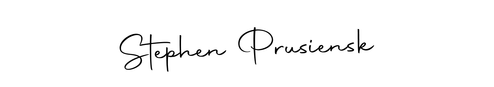 How to make Stephen Prusiensk name signature. Use Autography-DOLnW style for creating short signs online. This is the latest handwritten sign. Stephen Prusiensk signature style 10 images and pictures png