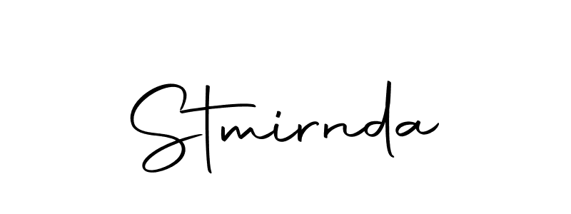 Create a beautiful signature design for name Stmirnda. With this signature (Autography-DOLnW) fonts, you can make a handwritten signature for free. Stmirnda signature style 10 images and pictures png