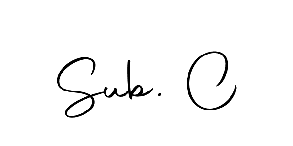 How to make Sub. C name signature. Use Autography-DOLnW style for creating short signs online. This is the latest handwritten sign. Sub. C signature style 10 images and pictures png