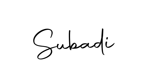 You should practise on your own different ways (Autography-DOLnW) to write your name (Subadi) in signature. don't let someone else do it for you. Subadi signature style 10 images and pictures png