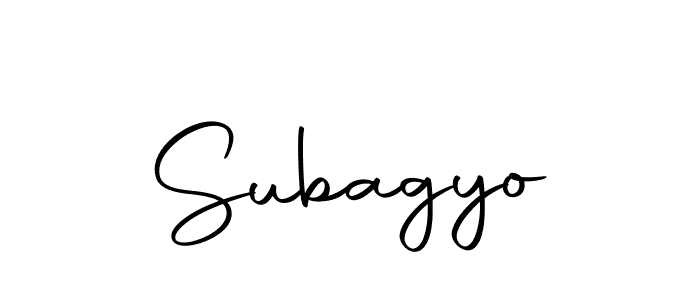Design your own signature with our free online signature maker. With this signature software, you can create a handwritten (Autography-DOLnW) signature for name Subagyo. Subagyo signature style 10 images and pictures png