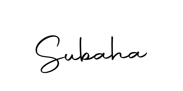 Design your own signature with our free online signature maker. With this signature software, you can create a handwritten (Autography-DOLnW) signature for name Subaha. Subaha signature style 10 images and pictures png