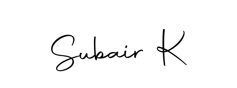 Make a beautiful signature design for name Subair K. Use this online signature maker to create a handwritten signature for free. Subair K signature style 10 images and pictures png