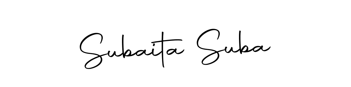 You should practise on your own different ways (Autography-DOLnW) to write your name (Subaita Suba) in signature. don't let someone else do it for you. Subaita Suba signature style 10 images and pictures png