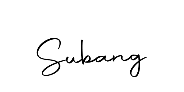 Design your own signature with our free online signature maker. With this signature software, you can create a handwritten (Autography-DOLnW) signature for name Subang. Subang signature style 10 images and pictures png