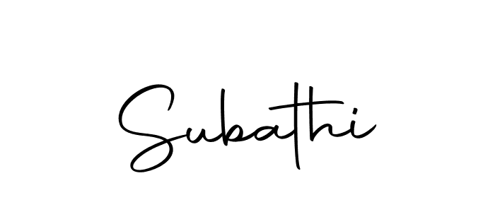 Design your own signature with our free online signature maker. With this signature software, you can create a handwritten (Autography-DOLnW) signature for name Subathi. Subathi signature style 10 images and pictures png