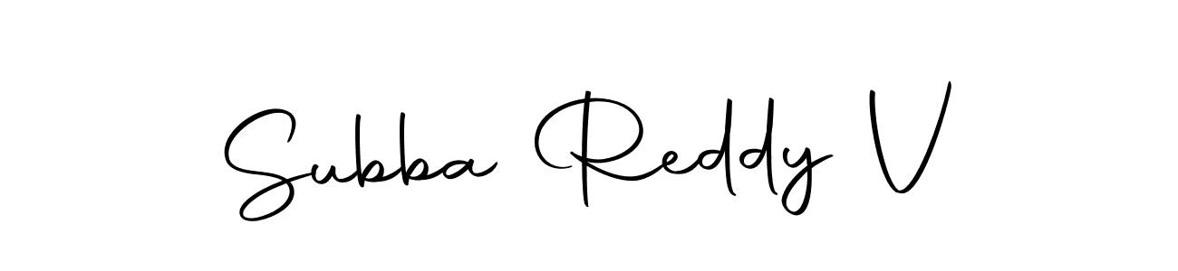 How to make Subba Reddy V name signature. Use Autography-DOLnW style for creating short signs online. This is the latest handwritten sign. Subba Reddy V signature style 10 images and pictures png