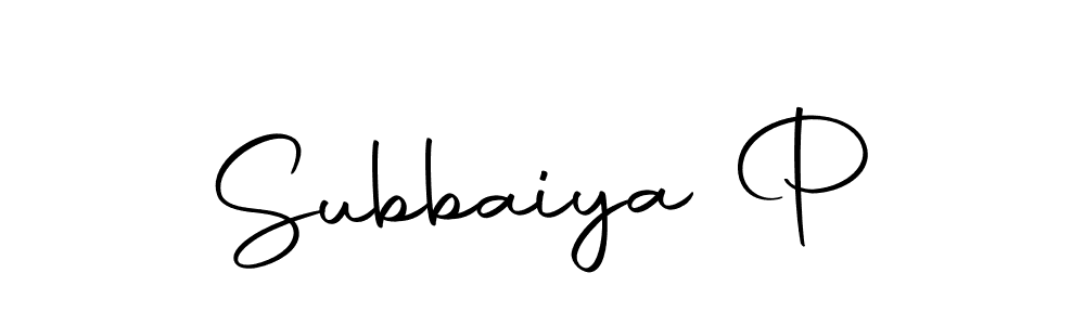 It looks lik you need a new signature style for name Subbaiya P. Design unique handwritten (Autography-DOLnW) signature with our free signature maker in just a few clicks. Subbaiya P signature style 10 images and pictures png