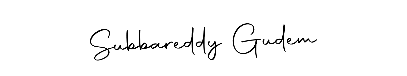 Also we have Subbareddy Gudem name is the best signature style. Create professional handwritten signature collection using Autography-DOLnW autograph style. Subbareddy Gudem signature style 10 images and pictures png