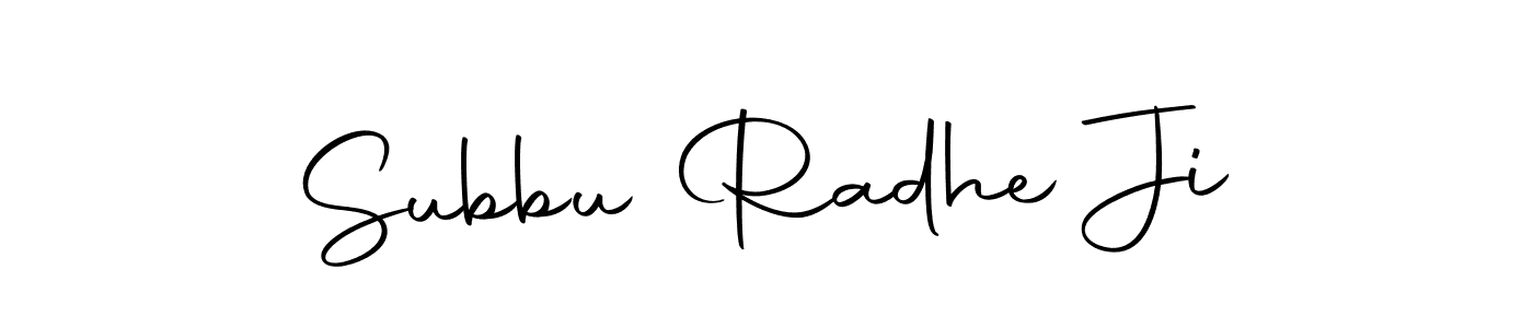 Create a beautiful signature design for name Subbu Radhe Ji. With this signature (Autography-DOLnW) fonts, you can make a handwritten signature for free. Subbu Radhe Ji signature style 10 images and pictures png