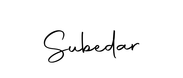 Use a signature maker to create a handwritten signature online. With this signature software, you can design (Autography-DOLnW) your own signature for name Subedar. Subedar signature style 10 images and pictures png