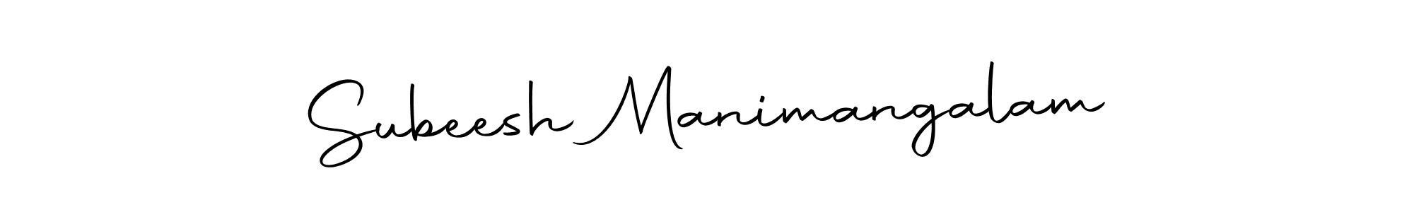 The best way (Autography-DOLnW) to make a short signature is to pick only two or three words in your name. The name Subeesh Manimangalam include a total of six letters. For converting this name. Subeesh Manimangalam signature style 10 images and pictures png