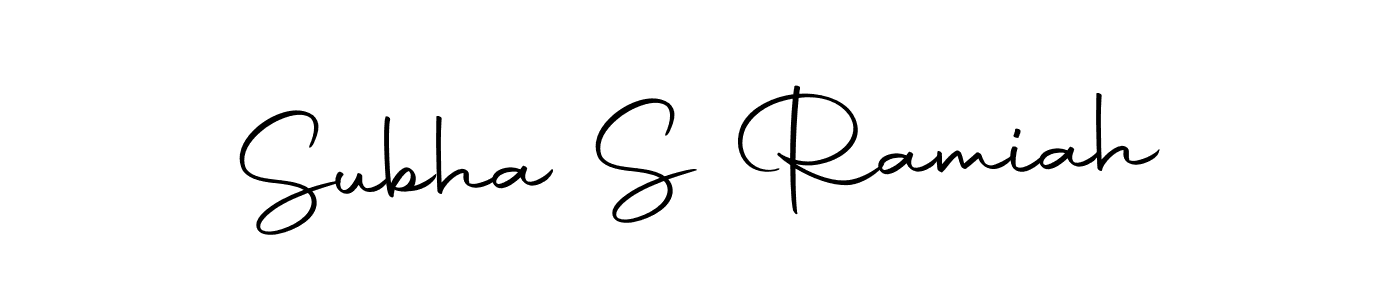 Use a signature maker to create a handwritten signature online. With this signature software, you can design (Autography-DOLnW) your own signature for name Subha S Ramiah. Subha S Ramiah signature style 10 images and pictures png