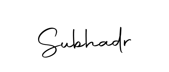 You should practise on your own different ways (Autography-DOLnW) to write your name (Subhadr) in signature. don't let someone else do it for you. Subhadr signature style 10 images and pictures png