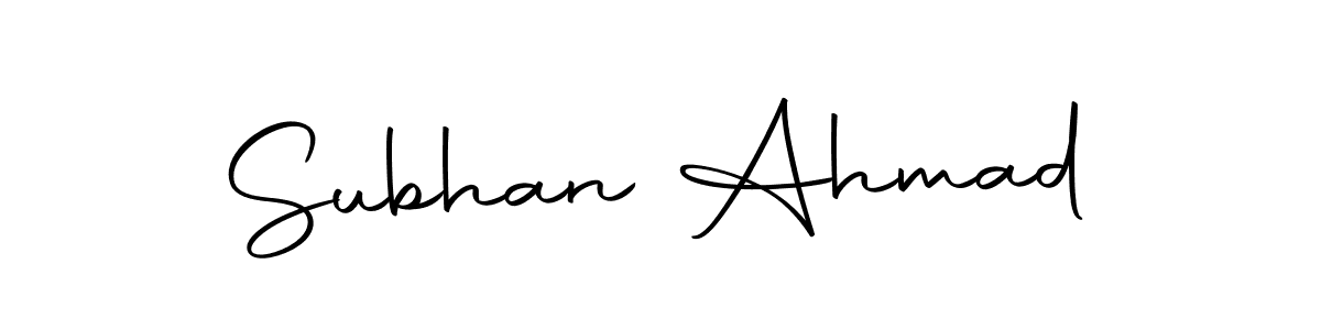Use a signature maker to create a handwritten signature online. With this signature software, you can design (Autography-DOLnW) your own signature for name Subhan Ahmad. Subhan Ahmad signature style 10 images and pictures png