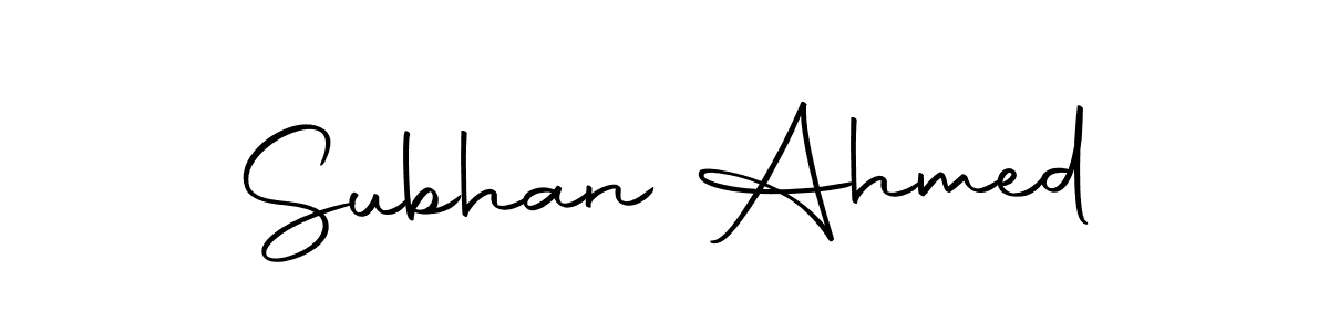 Subhan Ahmed stylish signature style. Best Handwritten Sign (Autography-DOLnW) for my name. Handwritten Signature Collection Ideas for my name Subhan Ahmed. Subhan Ahmed signature style 10 images and pictures png