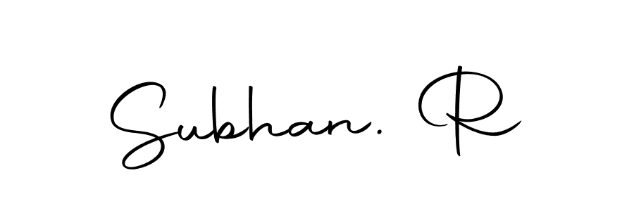 Similarly Autography-DOLnW is the best handwritten signature design. Signature creator online .You can use it as an online autograph creator for name Subhan. R. Subhan. R signature style 10 images and pictures png