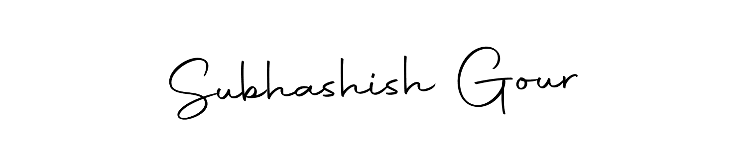 You should practise on your own different ways (Autography-DOLnW) to write your name (Subhashish Gour) in signature. don't let someone else do it for you. Subhashish Gour signature style 10 images and pictures png