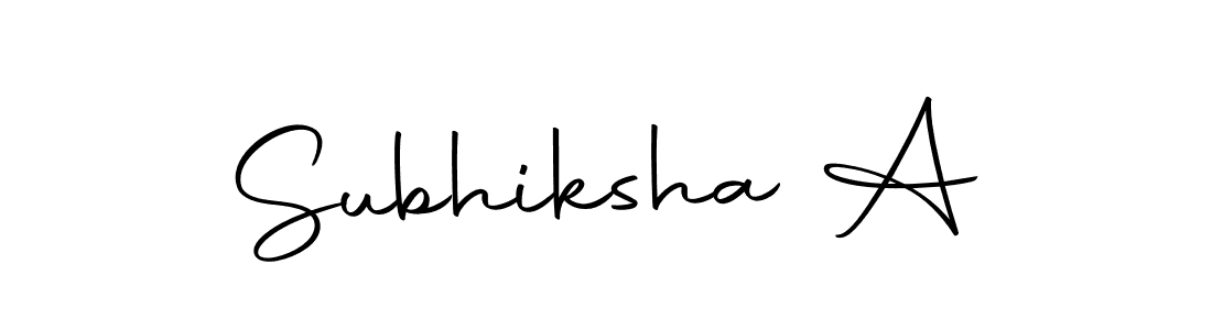 The best way (Autography-DOLnW) to make a short signature is to pick only two or three words in your name. The name Subhiksha A include a total of six letters. For converting this name. Subhiksha A signature style 10 images and pictures png