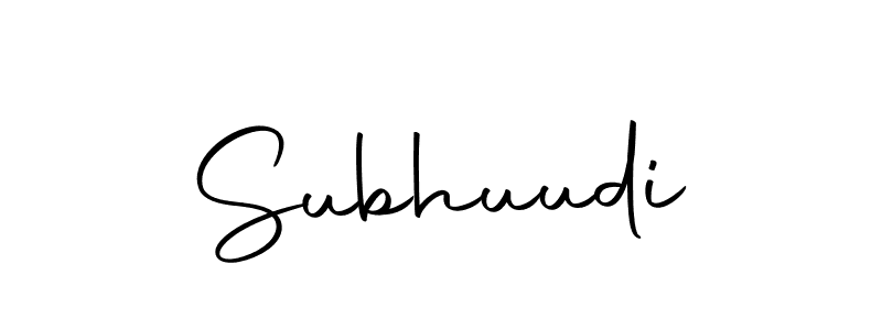 Design your own signature with our free online signature maker. With this signature software, you can create a handwritten (Autography-DOLnW) signature for name Subhuudi. Subhuudi signature style 10 images and pictures png