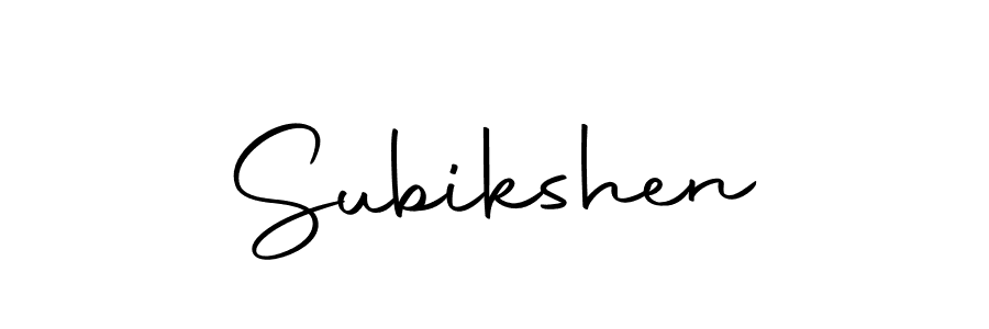 Use a signature maker to create a handwritten signature online. With this signature software, you can design (Autography-DOLnW) your own signature for name Subikshen. Subikshen signature style 10 images and pictures png