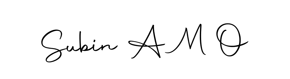 Design your own signature with our free online signature maker. With this signature software, you can create a handwritten (Autography-DOLnW) signature for name Subin A M O. Subin A M O signature style 10 images and pictures png