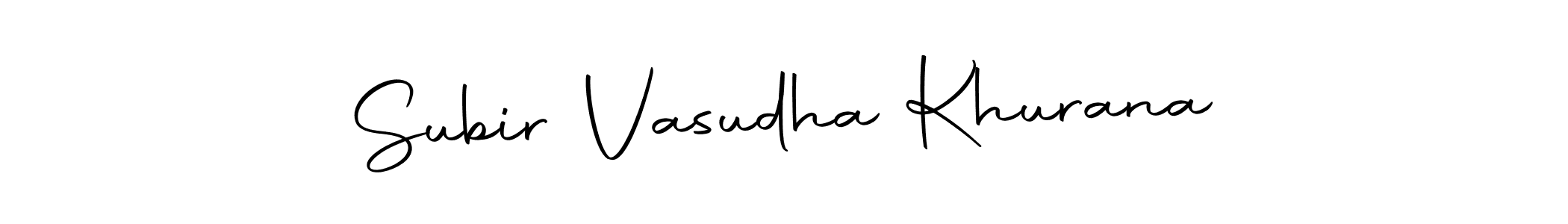 Create a beautiful signature design for name Subir Vasudha Khurana. With this signature (Autography-DOLnW) fonts, you can make a handwritten signature for free. Subir Vasudha Khurana signature style 10 images and pictures png