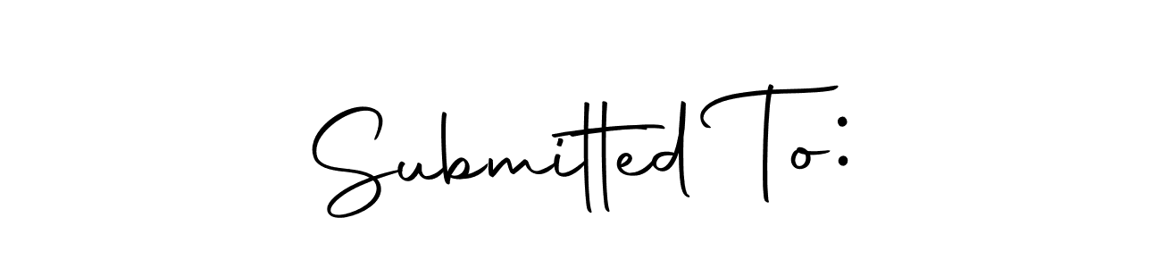 Make a beautiful signature design for name Submitted To:. With this signature (Autography-DOLnW) style, you can create a handwritten signature for free. Submitted To: signature style 10 images and pictures png