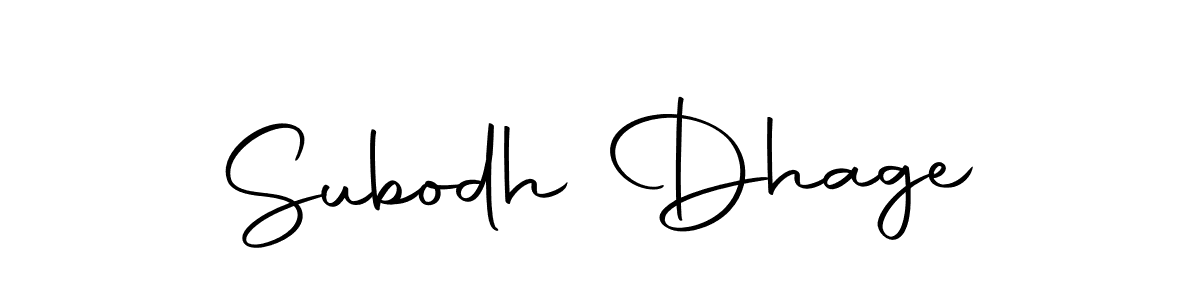 How to make Subodh Dhage name signature. Use Autography-DOLnW style for creating short signs online. This is the latest handwritten sign. Subodh Dhage signature style 10 images and pictures png