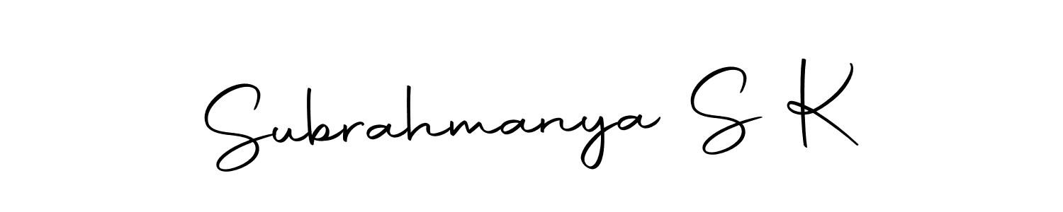 Use a signature maker to create a handwritten signature online. With this signature software, you can design (Autography-DOLnW) your own signature for name Subrahmanya S K. Subrahmanya S K signature style 10 images and pictures png